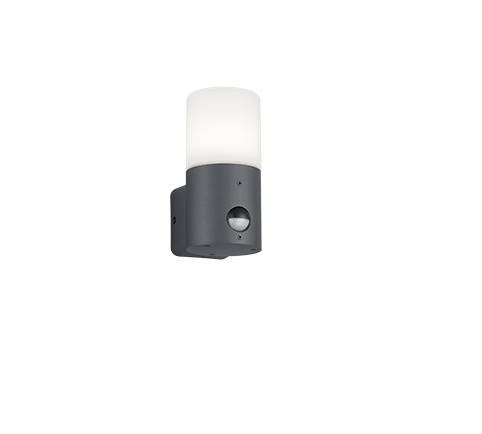 222260142 HOOSIC Tuinlamp E27 Antraciet/Opaal +sensor