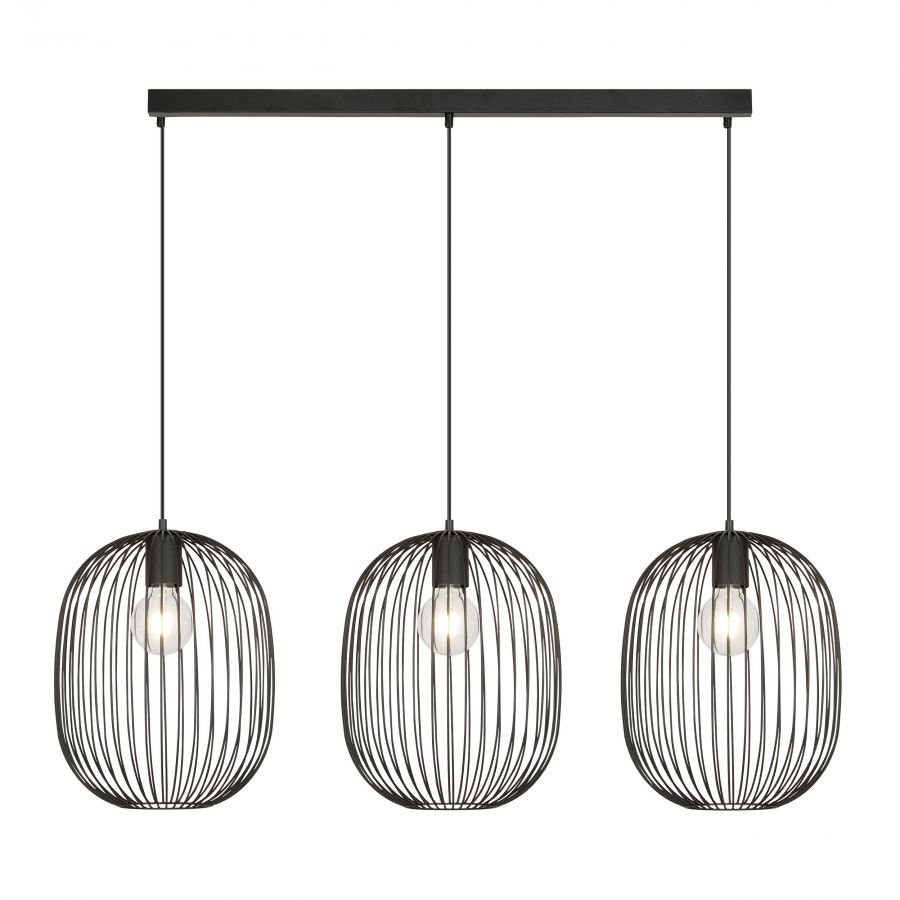 Hanglamp 3xE27 zwart