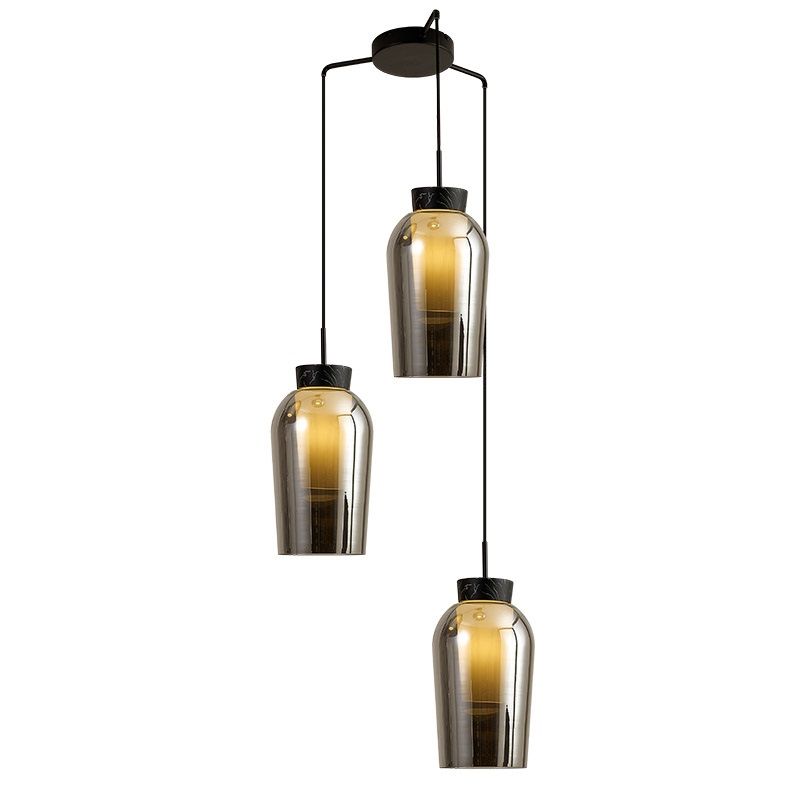 Hanglamp R3xE27 Zwart marmol