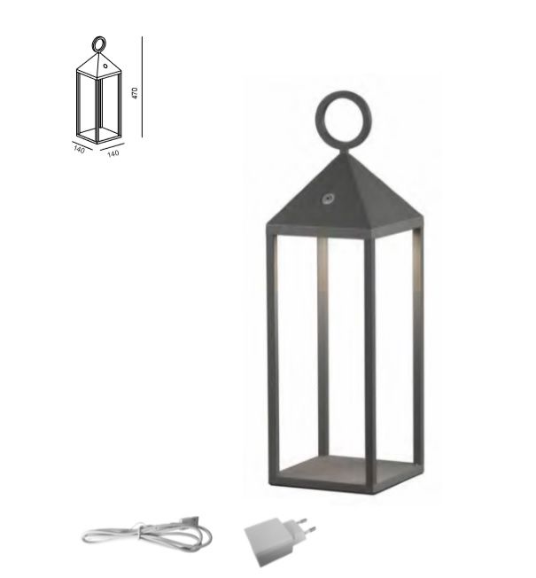 Oplaadbare/Accu lantaarn IP54 2,2w 188lm 3000k