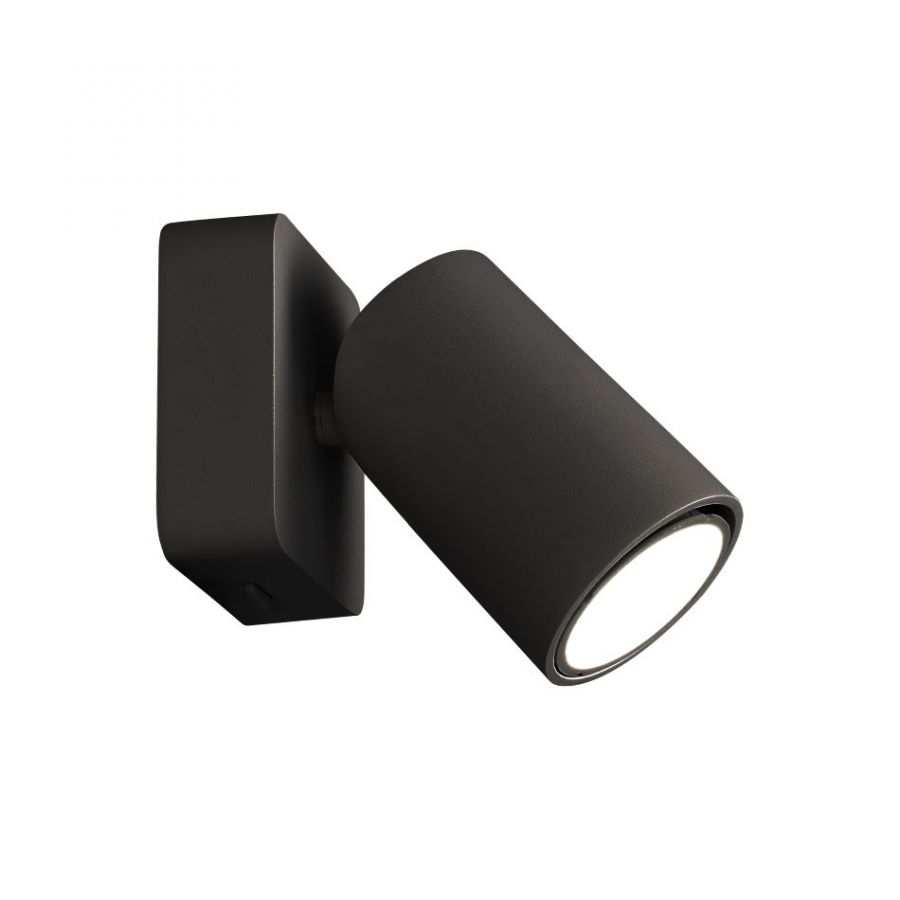 Spot GU10 zwart (incl. schakelaar)