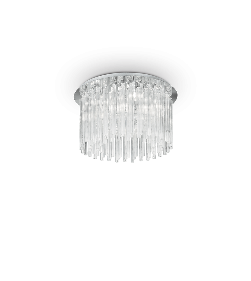 Plafondlamp 8xG9 d50 geslepen glas
