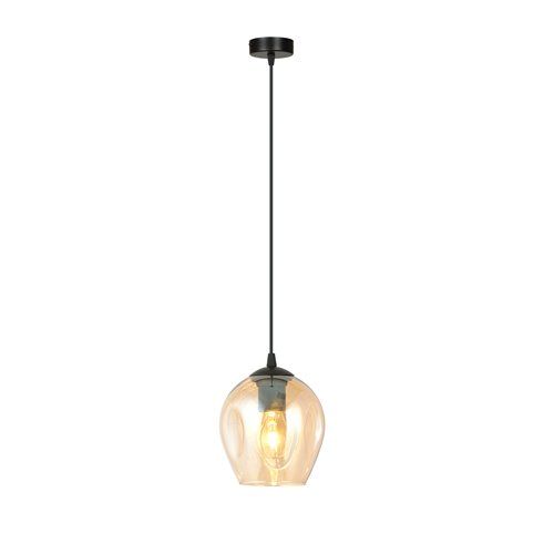 Pendel E27 zwart amber
