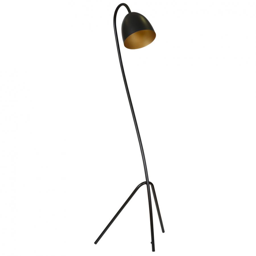 Vloerlamp E27 zwart/goud