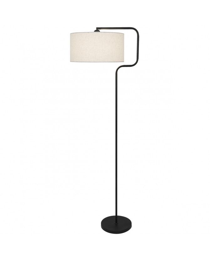 Vloerlamp E27 zwart met kap