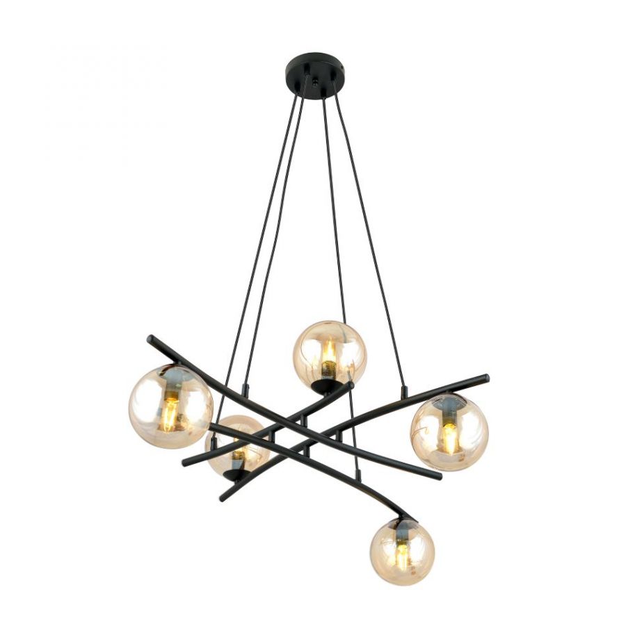 Hanglamp 5xE14 zwart
