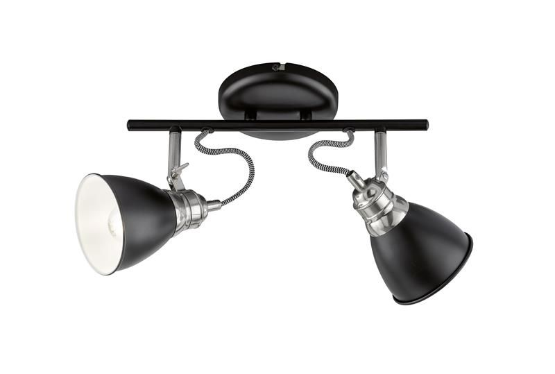 Spot 2xE14 Zwart Nikkel