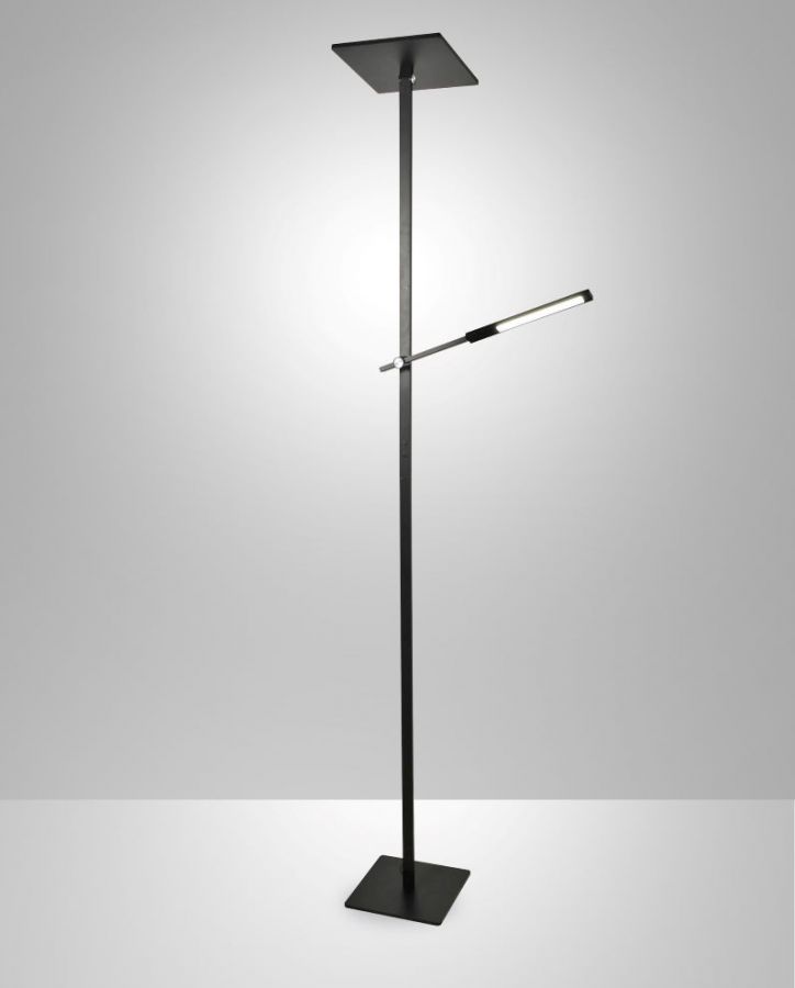 Vloerlamp 40+8w 3050+670lm Zwart