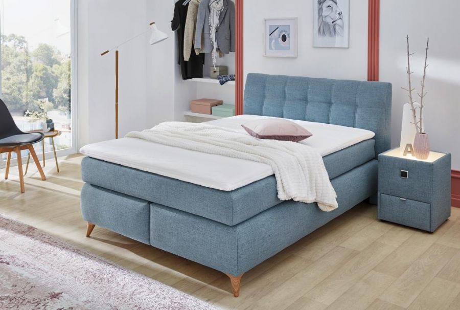 Boxspring Nicole 140 KPL Licht blauw