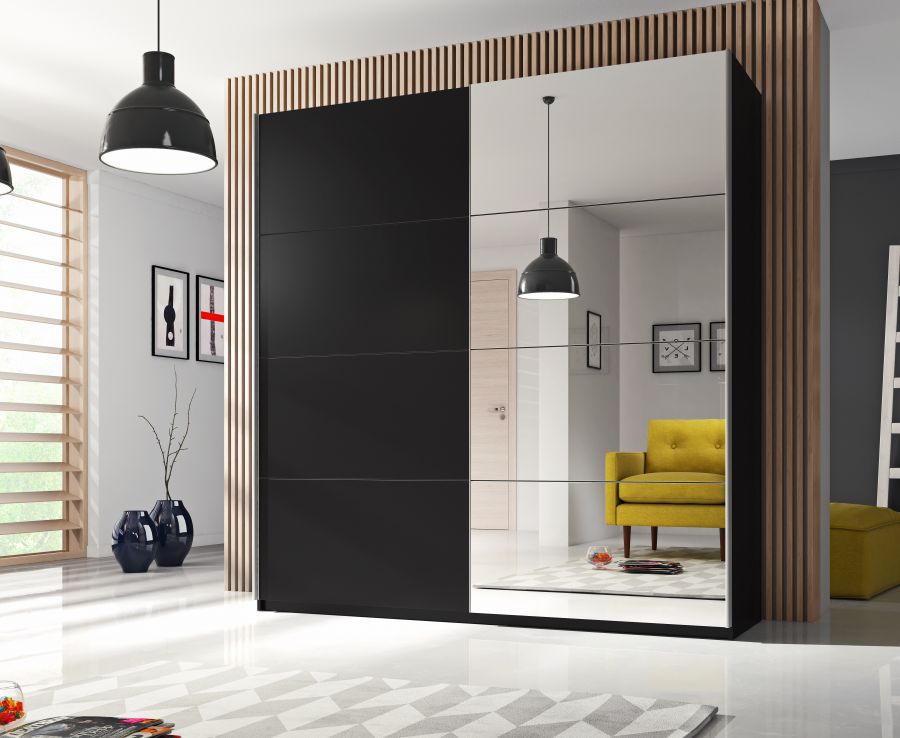 Kleerkast Babette 180 cm zwart