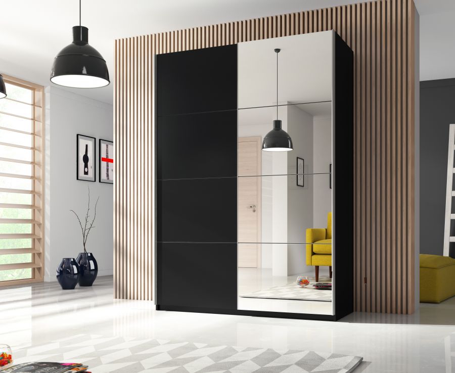 Kleerkast Babette 150 cm zwart