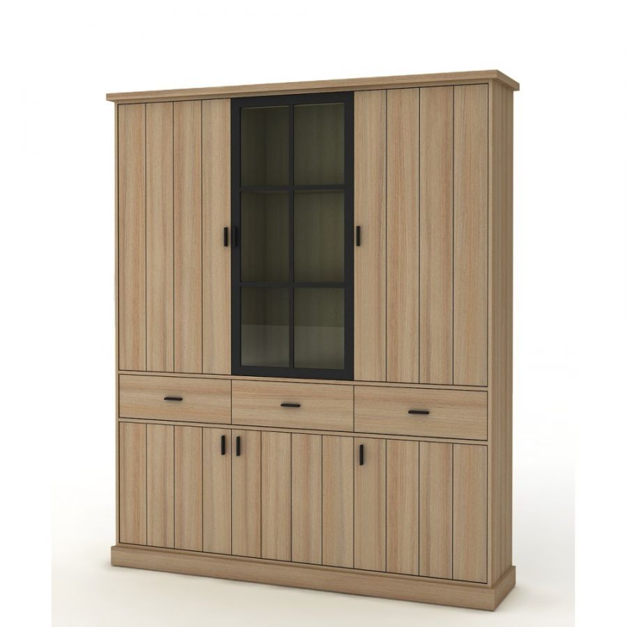 Vitrine Cornelia 3 deurs inclusief verlichting