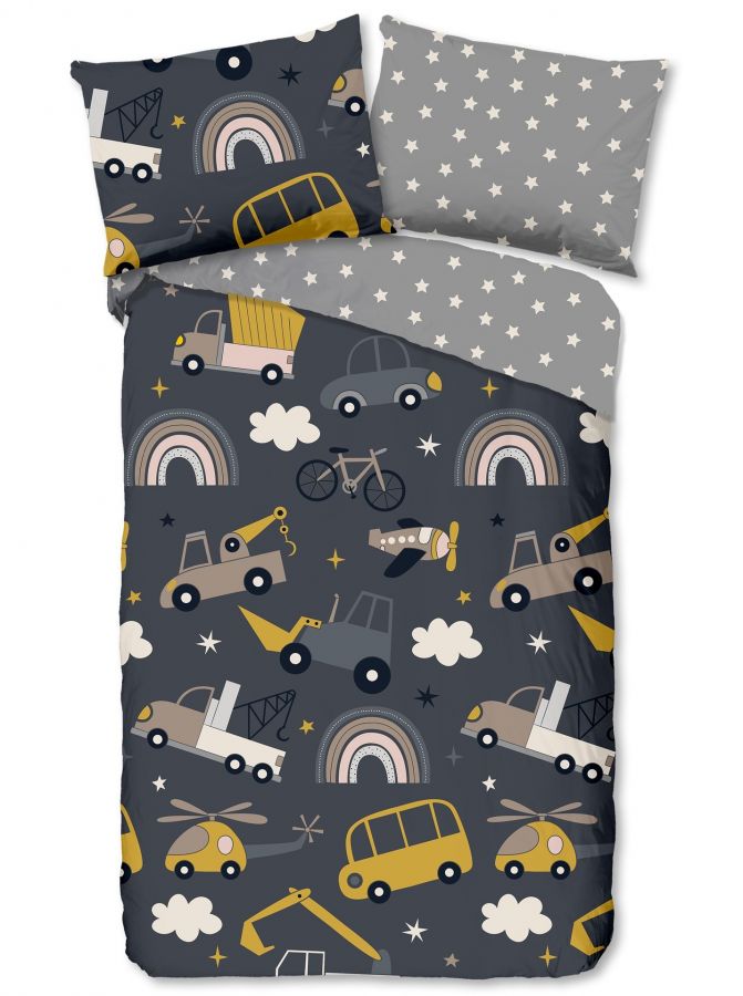 Dekbedovertrek 32086 grijs 140x220 