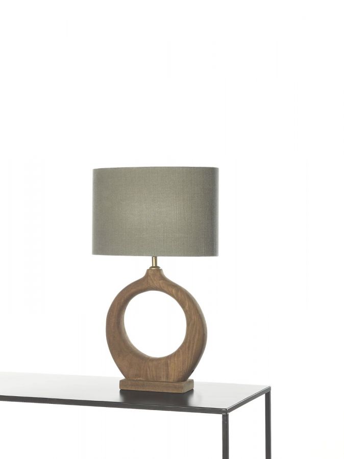 Tafellamp E27 hout+kap