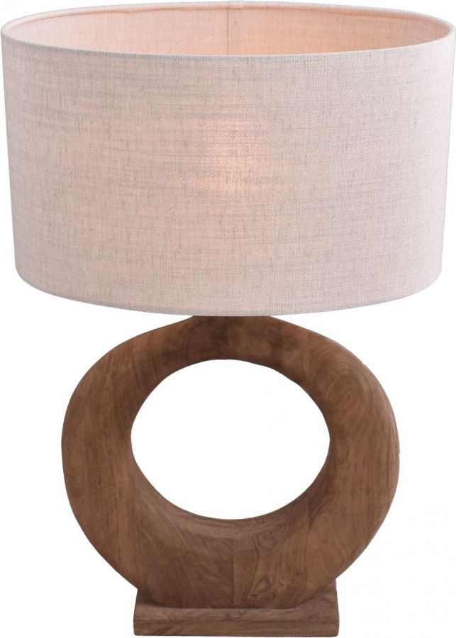 Tafellamp E27 hout+kap