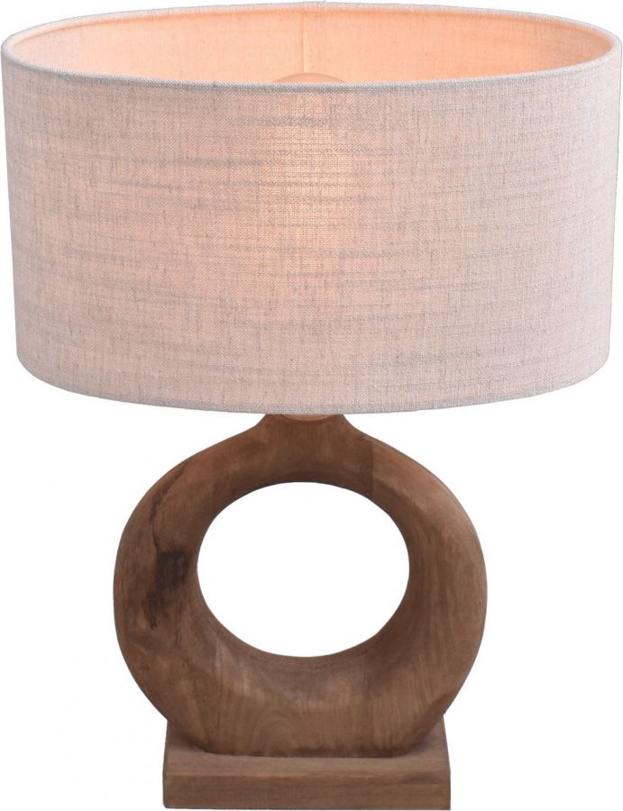 Tafellamp E27 hout+kap