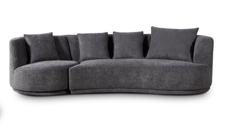 Salon Benin arm rechts maka grey met draaizetel 