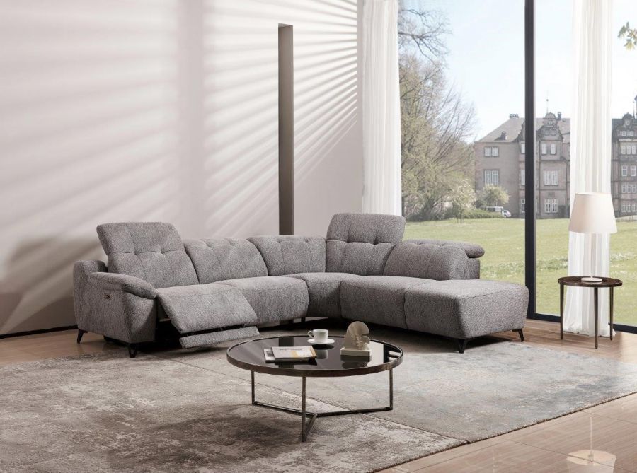 Salon Peppin grijs met relax arm links