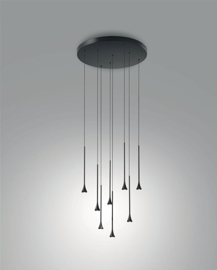 Pendel 8x5w 3540lm 3000k zwart