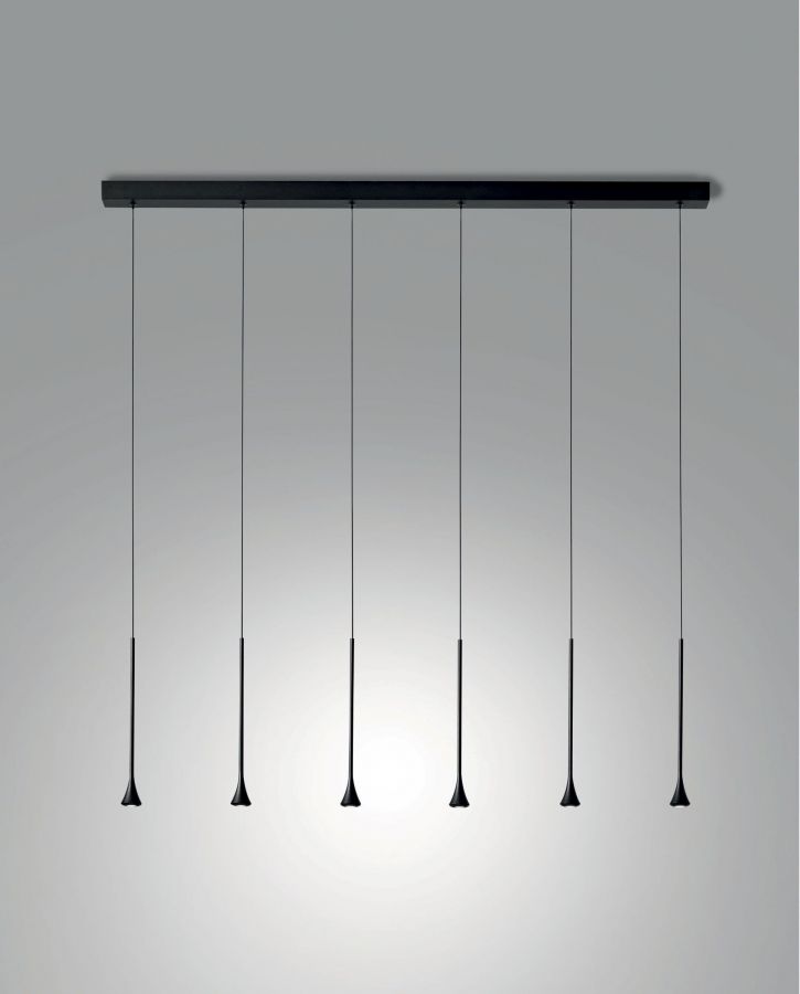 Pendel 6x5w 2790lm 3000k zwart