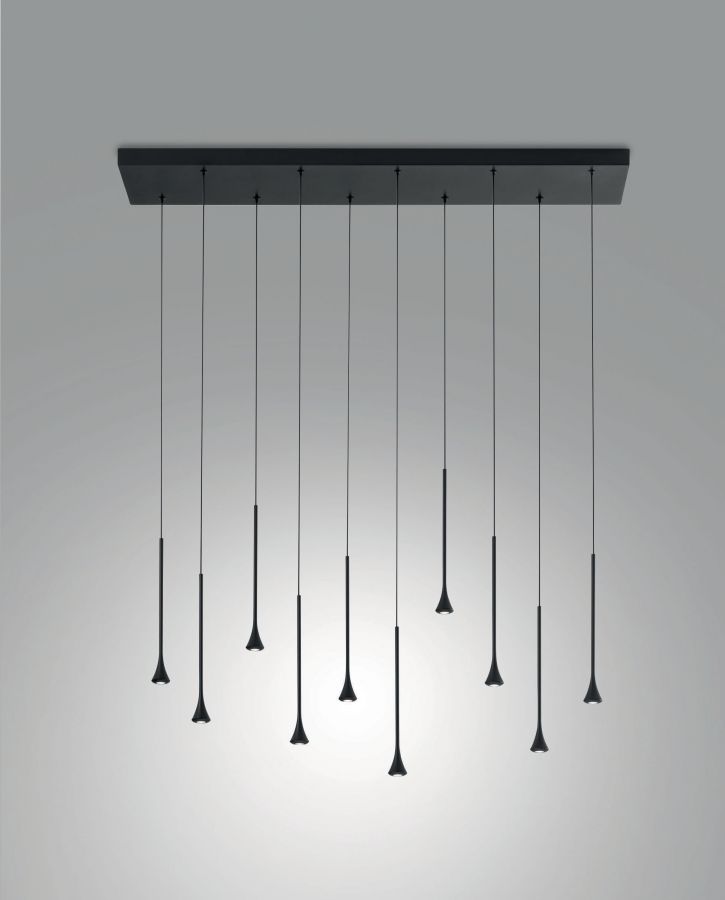 Pendel 10x5w 4650lm 3000k Zwart