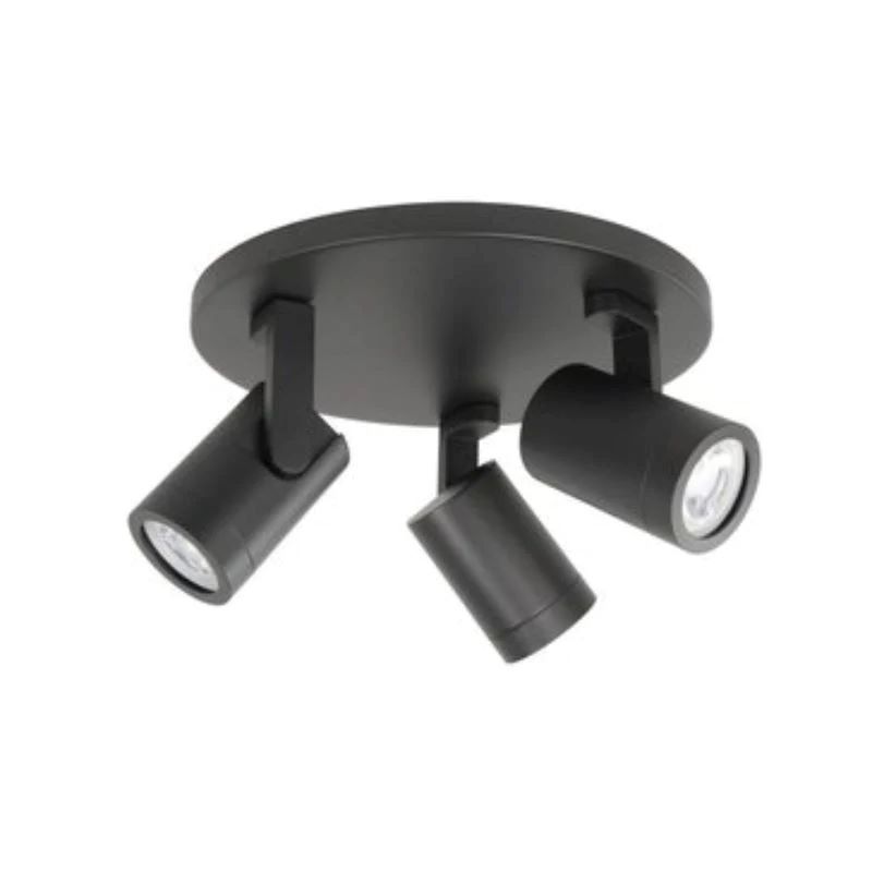 Spot basis rond 3xGU10 Zwart