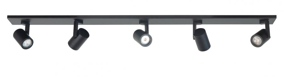 Spot balk 5xGU10 Zwart