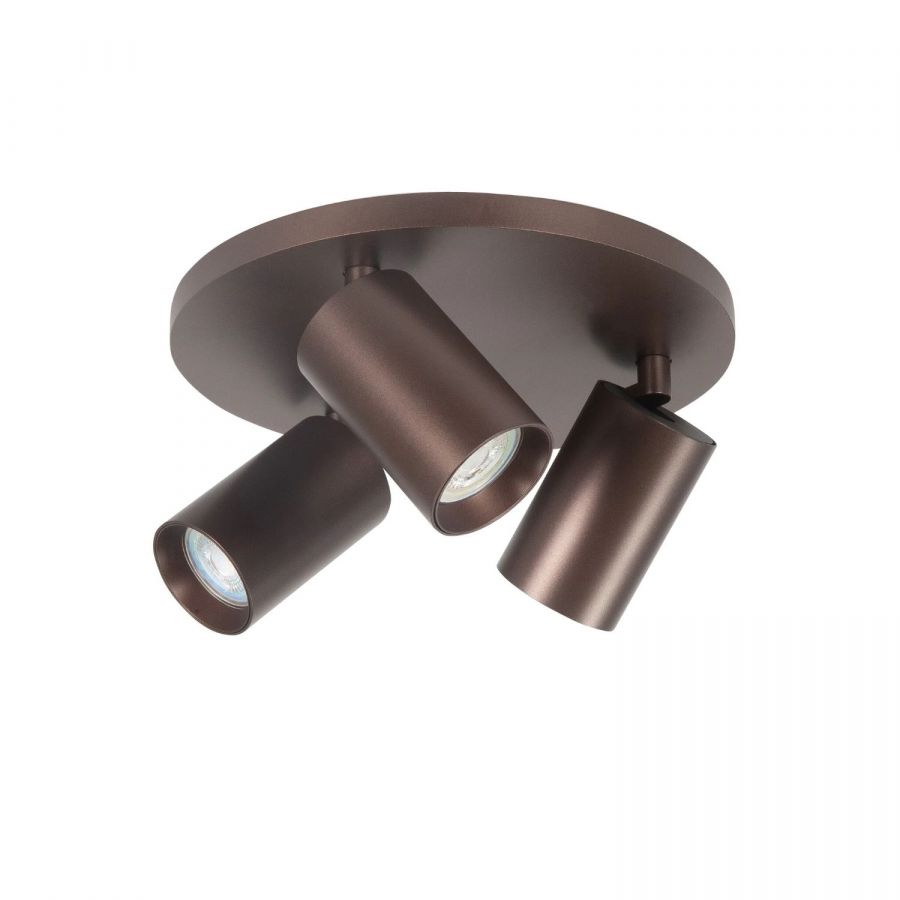 spot basis rond 3xGU10 choco