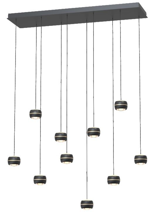 09822/10/30 WISSENT Pendel 10L 56w 6100lm 3000k Zwart