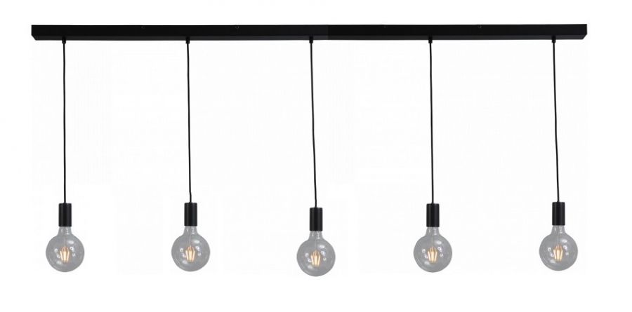 2237-05-130-5 TESSI Hanglamp 5xE27 mat zwart