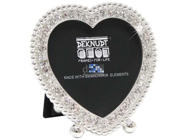 Mini-kader zilver hartvormmet Swarovski Elements