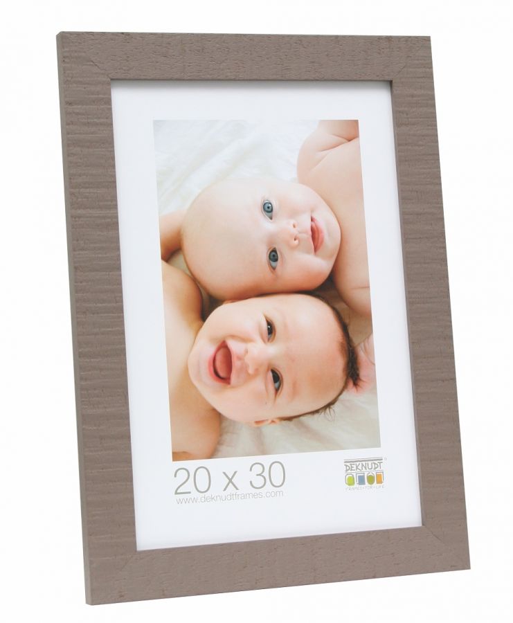 Fotokader taupe, ruw hout