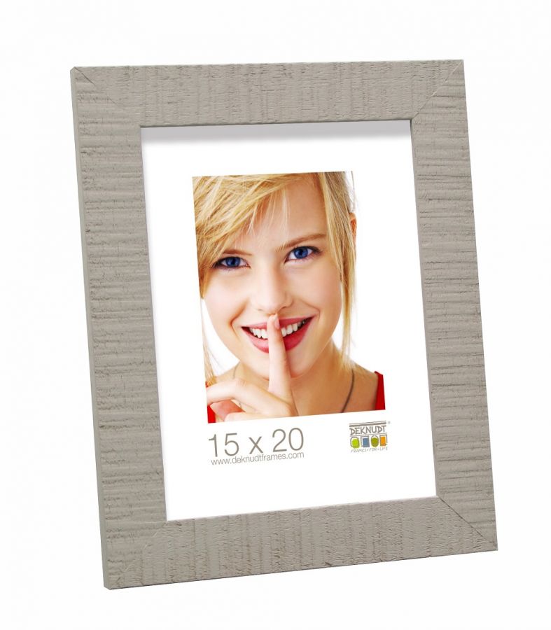 Fotokader beige, ruw hout
