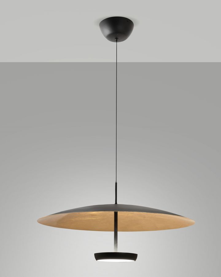 Hanglamp 40w 3200lm Warm Zwart Goldleaf 3Stap