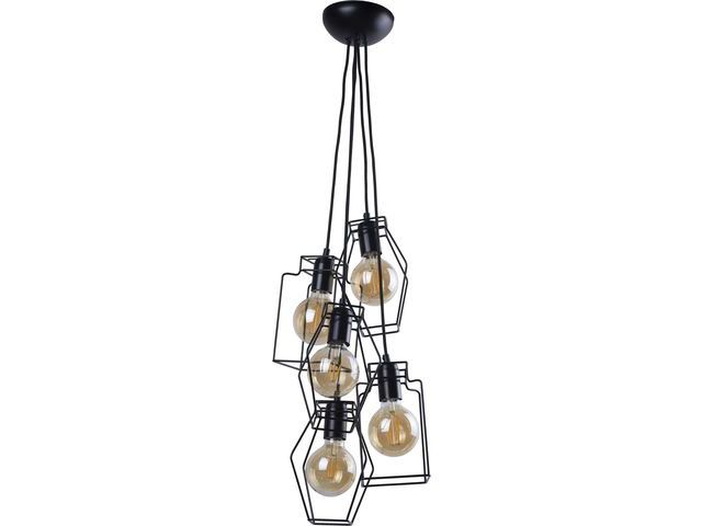 Hanglamp 5xE27 Zwart
