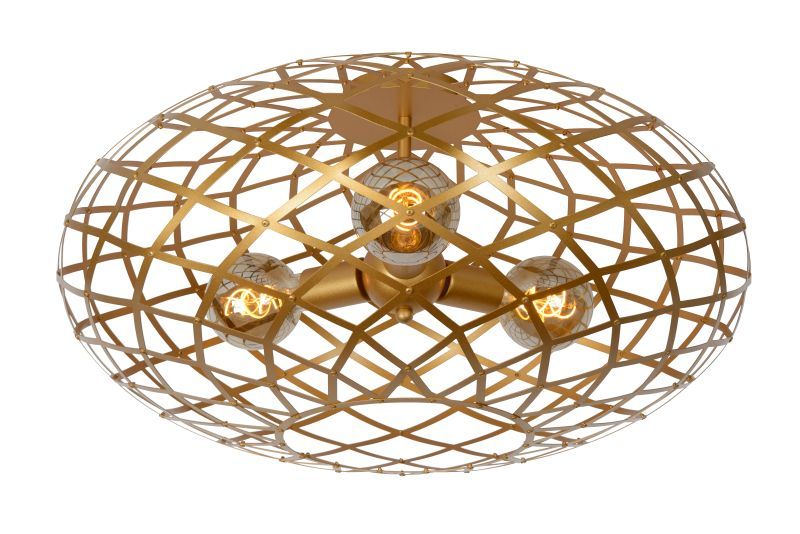 21117/65/02 WOLFRAM Plafondlamp 65 3xE27 Mat goud