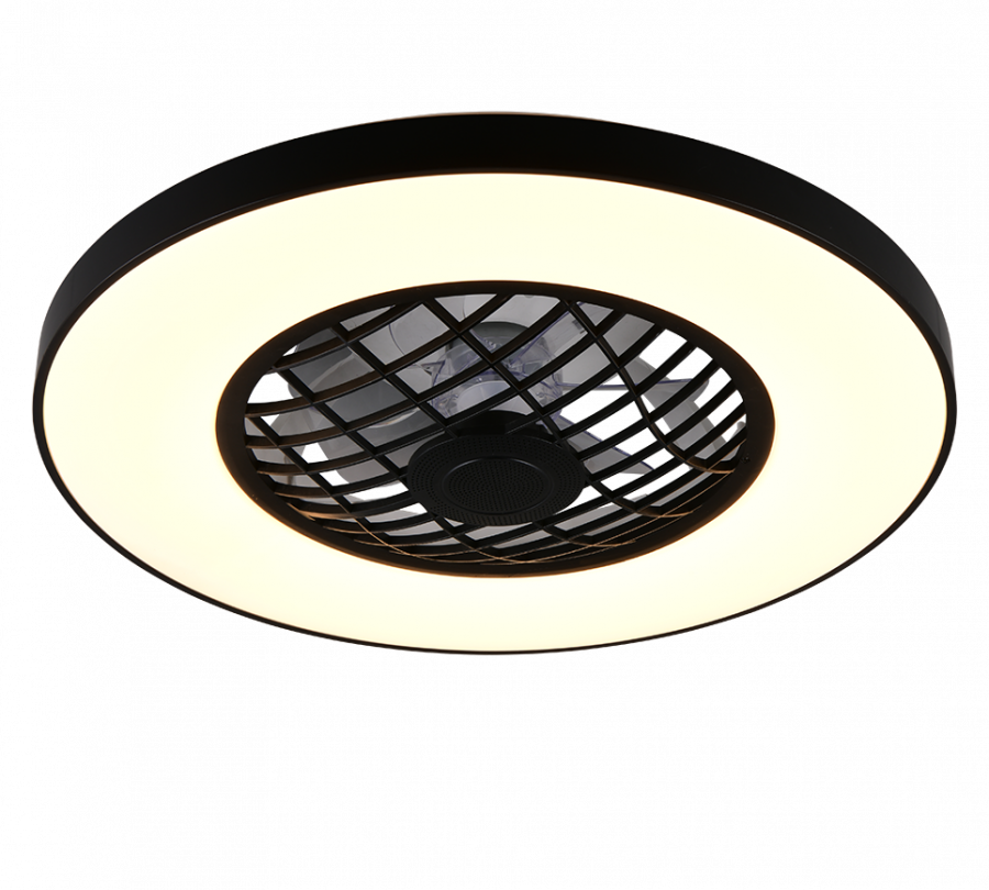 LINKöPING R64462102 Plafondventilator 45w 5600lm RGB+W Zwart Luidspreker