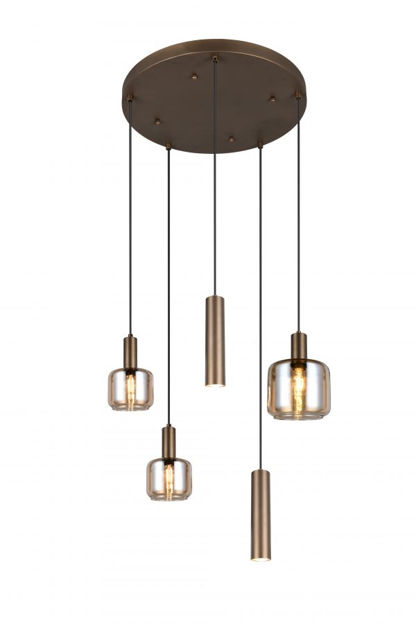 364130547 MATARO Hanglamp E27 2xE14 2xGU10 bruin/amber