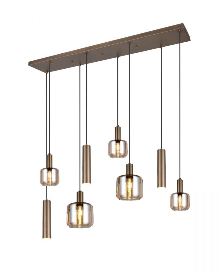 364100847 MATARO Hanglamp 2xE27 3xE14 3xGU10 bruin/amber