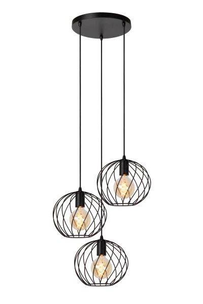 21428/13/30 DANZA Hanglamp R3xE27 Ø50cm Zwart