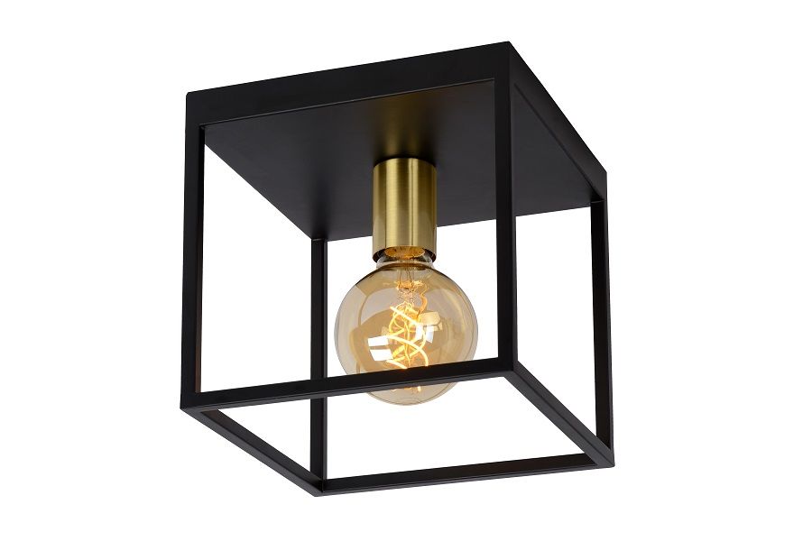 00124/01/30 RUBEN Plafondlamp E27 Zwart/Mat Goud