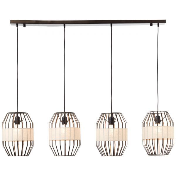99480/76 SLOPE Hanglamp 4xE27 Zwart Textiel