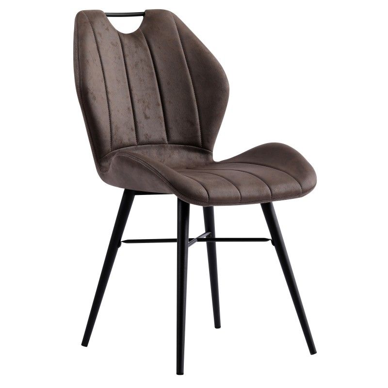 Stoel Bono in bruine stof