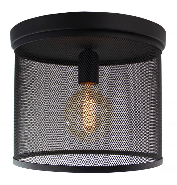 HK19239S76 TONNO Plafondlamp E27 mesh zwart