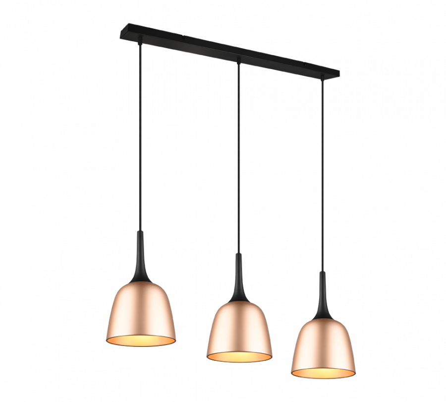 310800308 CHIRON Hanglamp 3xE27 Zwart Champagne