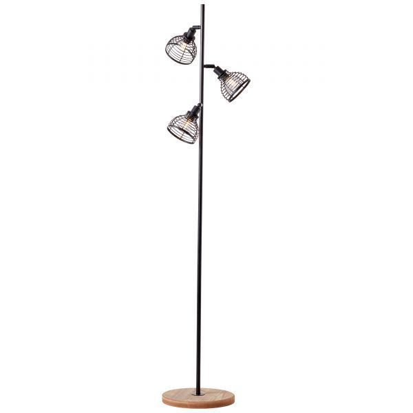 93154/76 AVIA Vloerlamp 3xE14 Zwart Hout