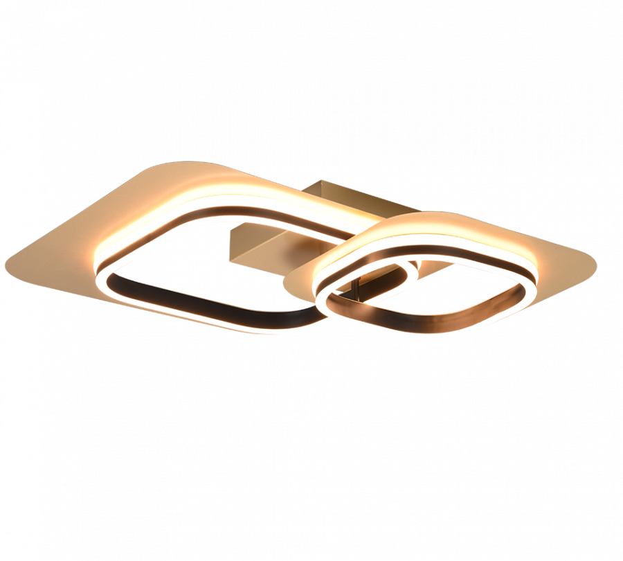 642910280 LUGO Plafondlamp 28w 3400lm 3000k 3StapDim Zwart Goud