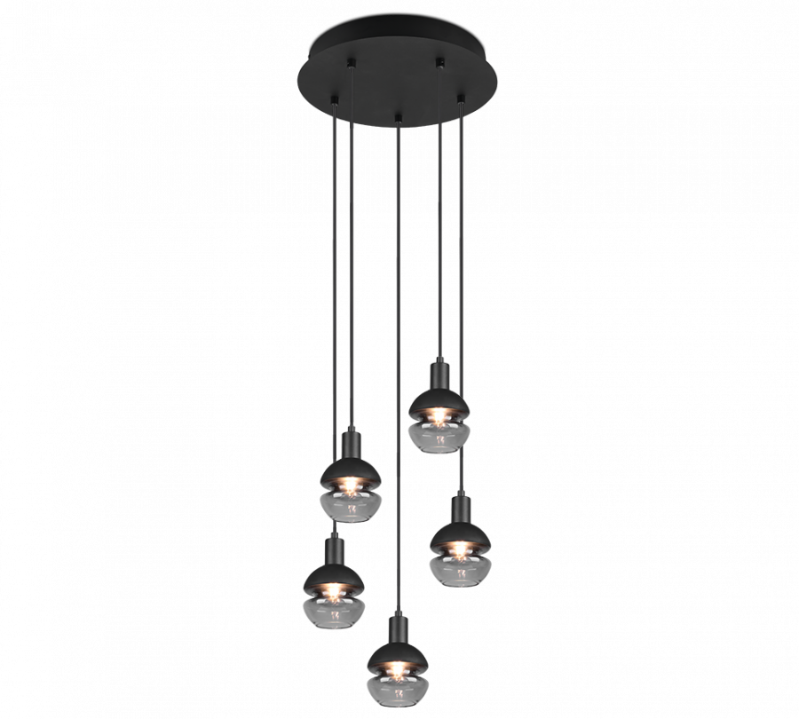 313100532 MELA Hanglamp 5xE14 zwart