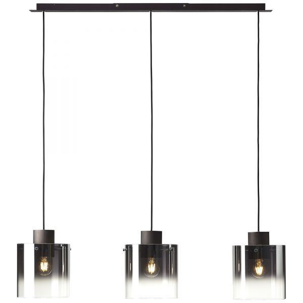 75573/20 BETH Hanglamp 3xE27 Zwart/Smoke naar helder