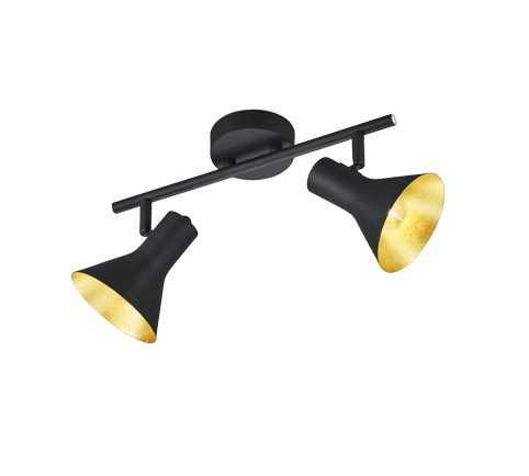 R80162002_NINA Spot 2xE14 zwart goud